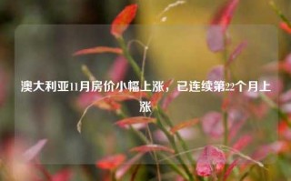 澳大利亚11月房价小幅上涨，已连续第22个月上涨