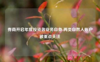 券商开启年度投资者业务自查 两类自然人账户被重点关注