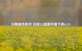 日韩股市低开 日经225指数开盘下跌0.52%