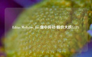 Editas Medicine, Inc.盘中异动 股价大跌5.13%