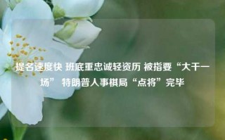 提名速度快 班底重忠诚轻资历 被指要“大干一场” 特朗普人事棋局“点将”完毕