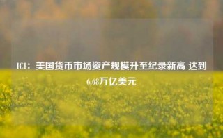 ICI：美国货币市场资产规模升至纪录新高 达到6.68万亿美元