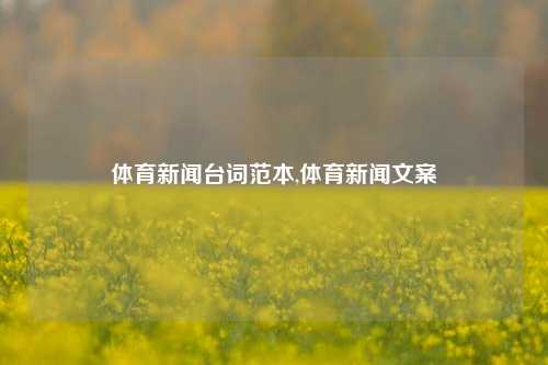 体育新闻台词范本,体育新闻文案