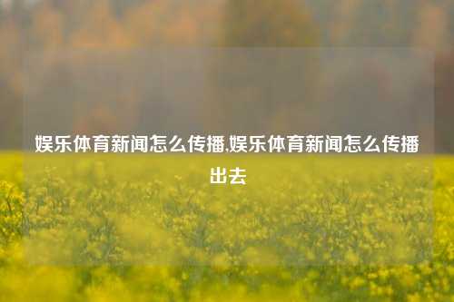 娱乐体育新闻怎么传播,娱乐体育新闻怎么传播出去