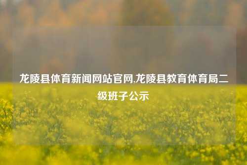 龙陵县体育新闻网站官网,龙陵县教育体育局二级班子公示