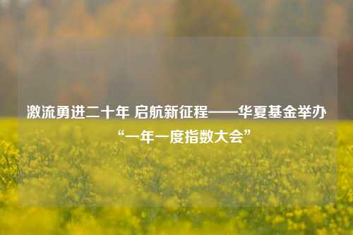 激流勇进二十年 启航新征程——华夏基金举办“一年一度指数大会”