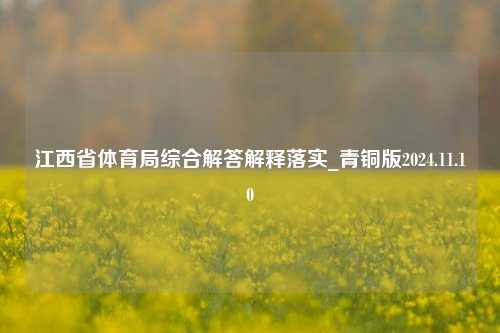 江西省体育局综合解答解释落实_青铜版2024.11.10