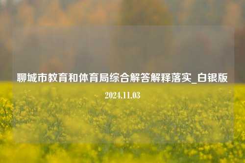 聊城市教育和体育局综合解答解释落实_白银版2024.11.03