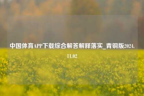 中国体育APP下载综合解答解释落实_青铜版2024.11.02