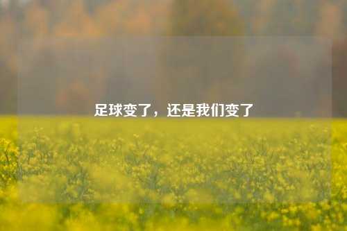 足球变了，还是我们变了