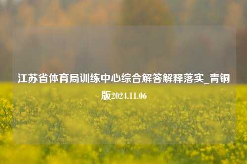 江苏省体育局训练中心综合解答解释落实_青铜版2024.11.06