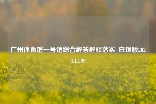 广州体育馆一号馆综合解答解释落实_白银版2024.11.09