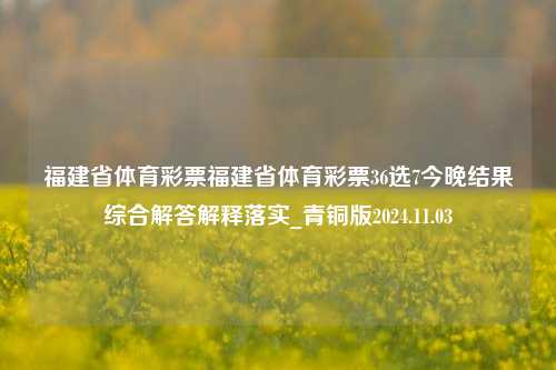 福建省体育彩票福建省体育彩票36选7今晚结果综合解答解释落实_青铜版2024.11.03