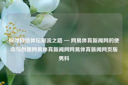 探寻网络体坛潮流之路 — 网易体育新闻网的使命与创新网易体育新闻网网易体育新闻网页版男科