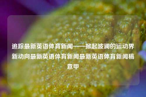 追踪最新英语体育新闻——掀起波澜的运动界新动向