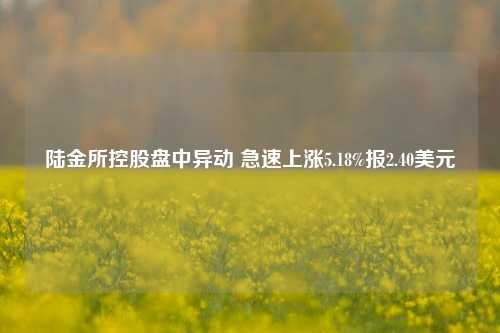 陆金所控股盘中异动 急速上涨5.18%报2.40美元