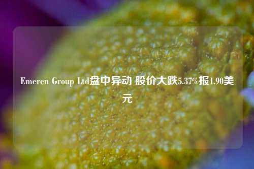 Emeren Group Ltd盘中异动 股价大跌5.37%报1.90美元