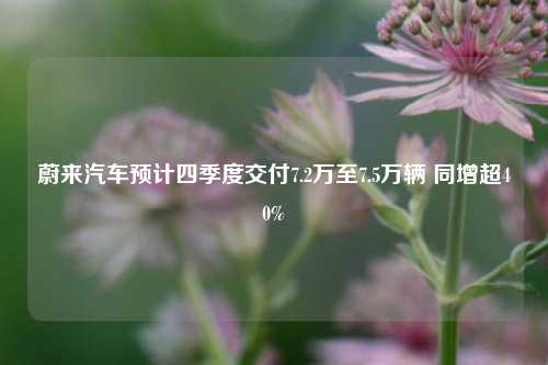 蔚来汽车预计四季度交付7.2万至7.5万辆 同增超40%