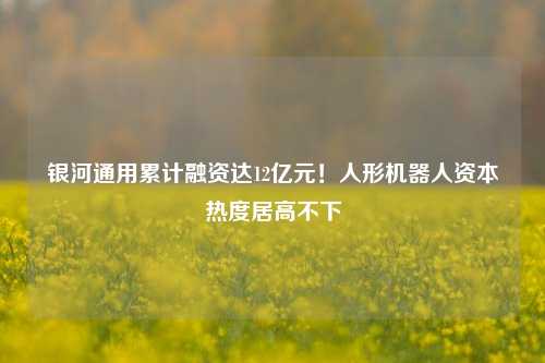 银河通用累计融资达12亿元！人形机器人资本热度居高不下