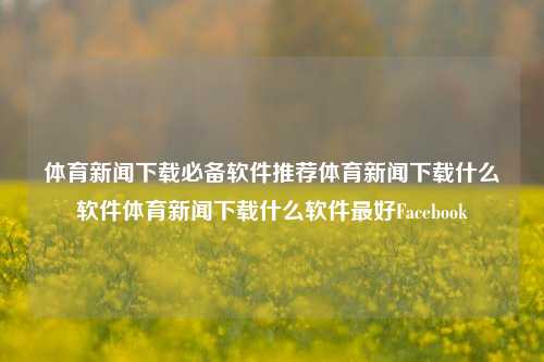 体育新闻下载必备软件推荐体育新闻下载什么软件体育新闻下载什么软件最好Facebook