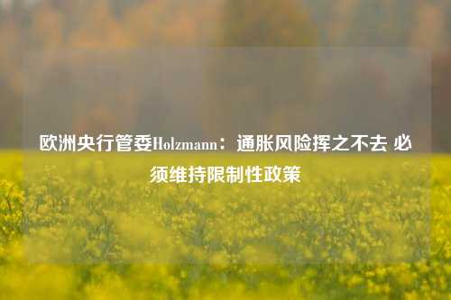 欧洲央行管委Holzmann：通胀风险挥之不去 必须维持限制性政策