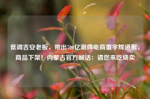 低调吉安老板，带出700亿潮牌电商董宇辉道歉，商品下架！内蒙古官方喊话：请您来吃烧卖