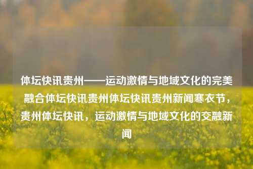 体坛快讯贵州——运动激情与地域文化的完美融合体坛快讯贵州体坛快讯贵州新闻寒衣节，贵州体坛快讯，运动激情与地域文化的交融新闻，贵州体坛快讯，运动激情与地域文化的交融新闻标题-第1张图片-NI体坛快讯