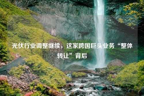 光伏行业调整继续，这家跨国巨头业务“整体转让”背后